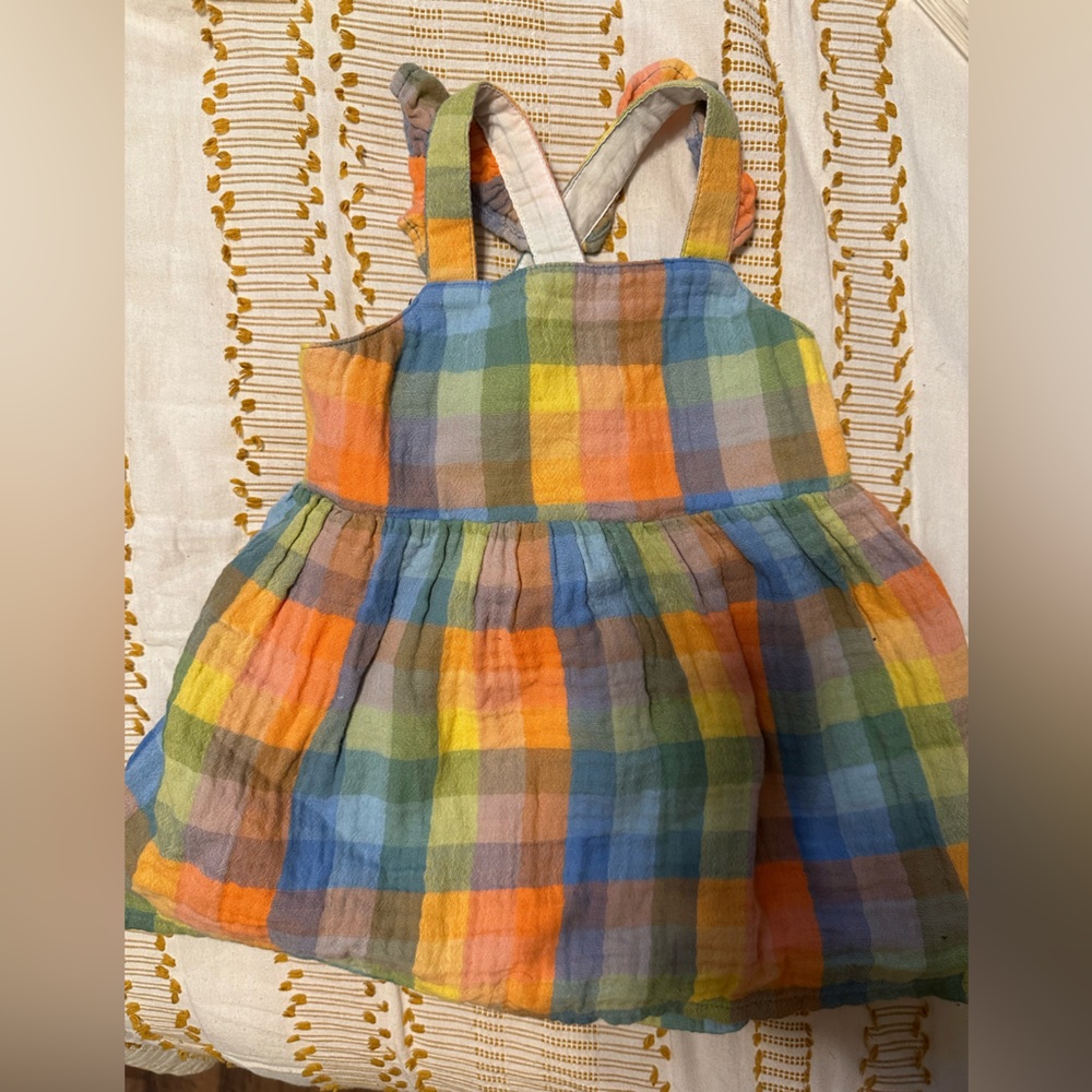 Colorful Plaid Sleeveless Dress
